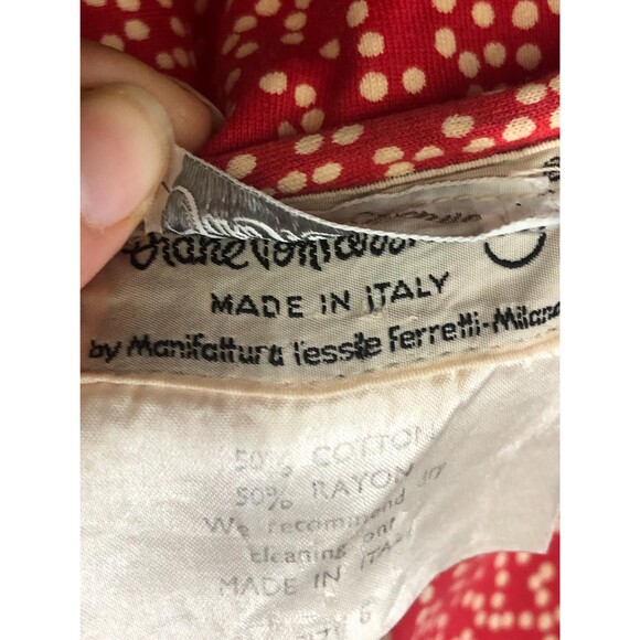 1970s DIANE von FÜRSTENBERG DVF Saks 5th Ave. Polka Dot Dress W/Tie. XS-S. AS IS - Picture 8 of 10